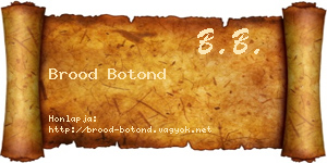 Brood Botond névjegykártya